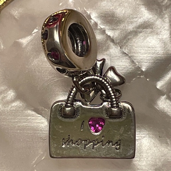 Charm for Pandora Bracelet Purse I Love Shopping Sterling Silver - Picture 5 of 10